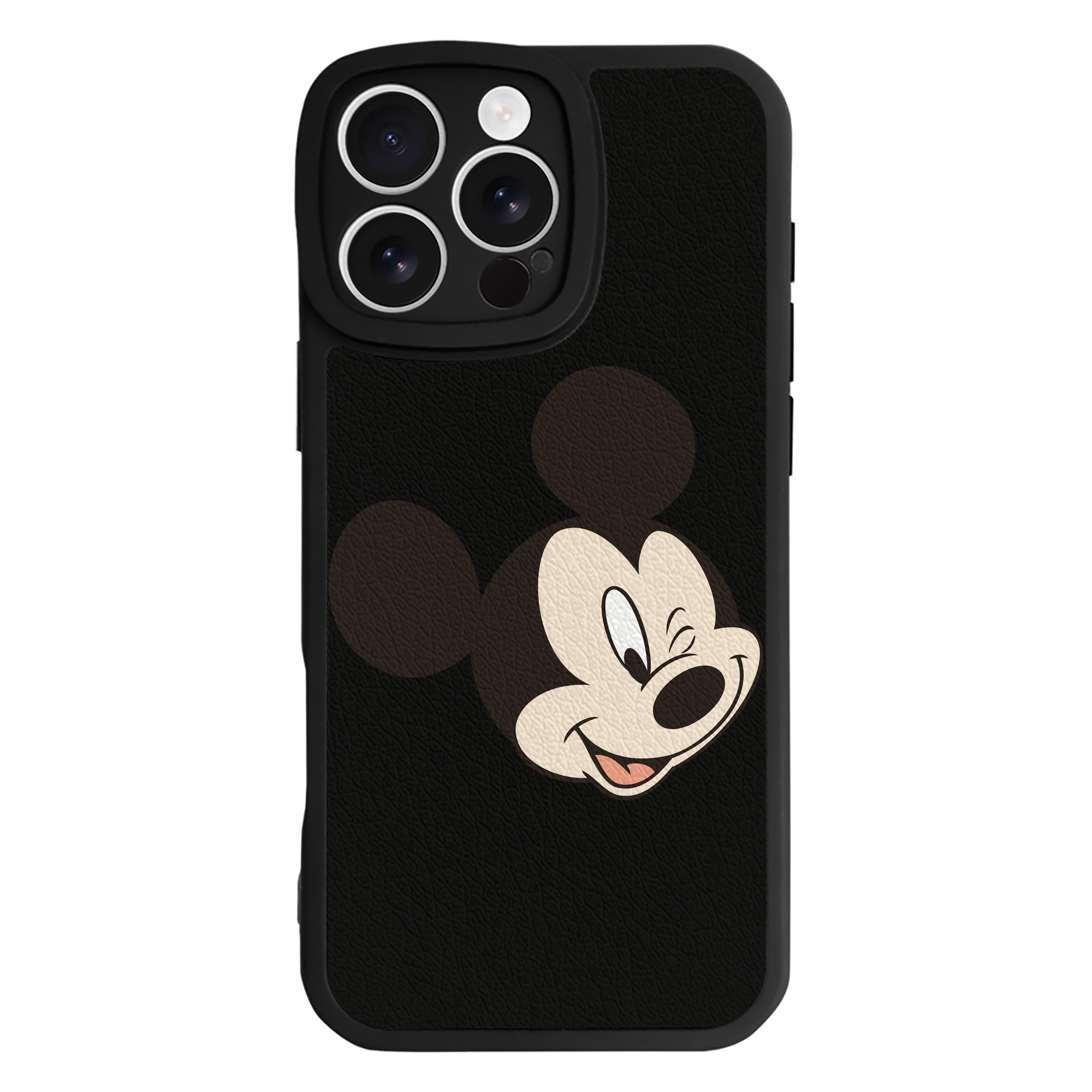 （画像用） ミッキーマウス Mickey Mouse 【iPhone 16シリーズ対応】シリコンスマホケース（レザー調） 材質：シリコン
